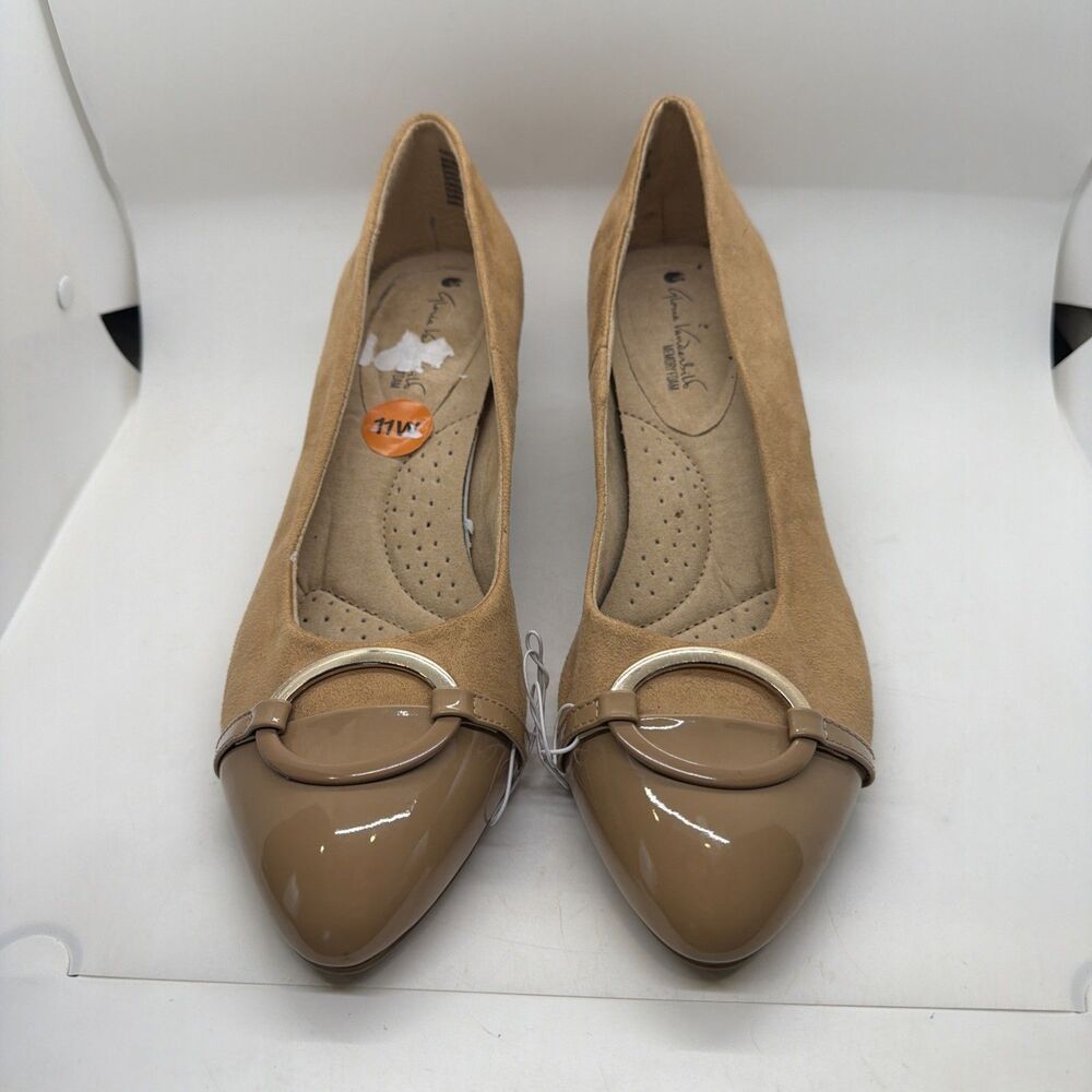 NEW Gloria Vanderbilt Memory Foam Tan Wedge 2" Heels Women’s size 11 W - Picture 3 of 10